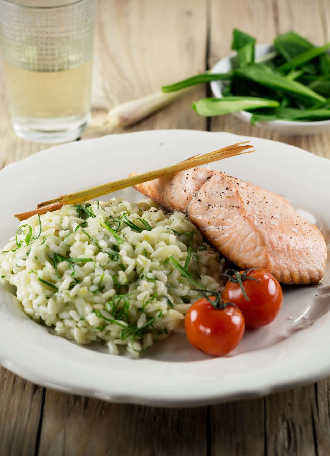 Lachs mit Bärlauchrisotto