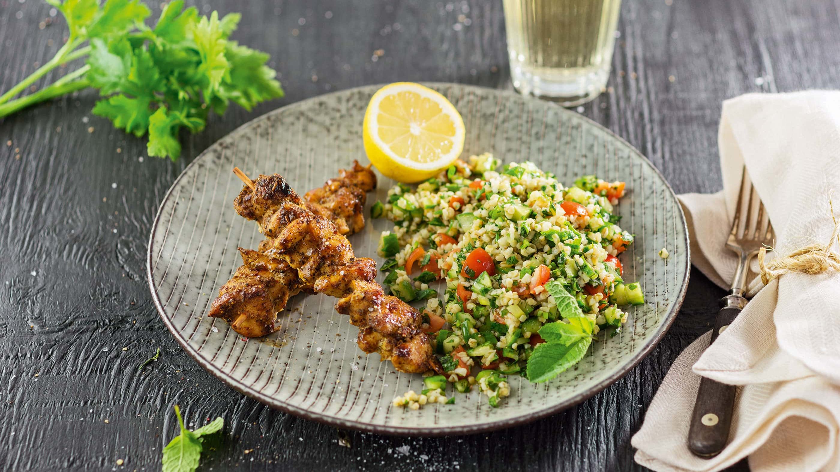Chicken Kebab mit Tabouleh